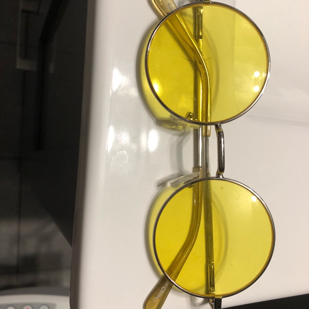 YELLARS YELLOW CIRCLE RETRO JOHN LENNON SUNGLASSES